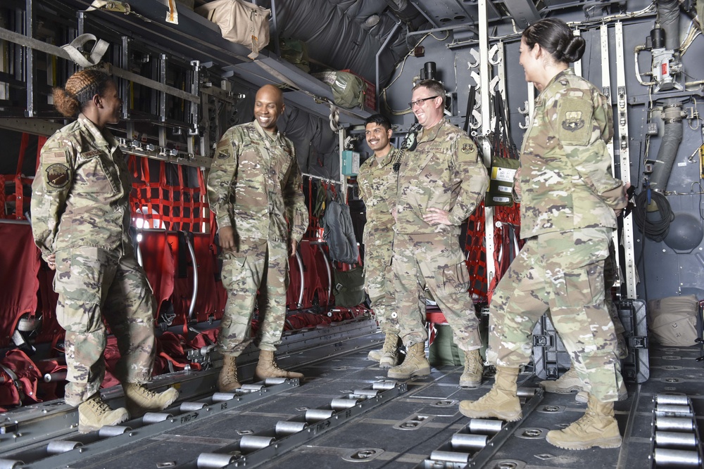 379 AEW command chief visits Airmen on flightline