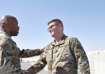 379 AEW command chief visits Airmen on flightline