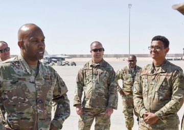 379 AEW command chief visits Airmen on flightline
