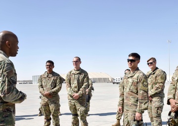 379 AEW command chief visits Airmen on flightline