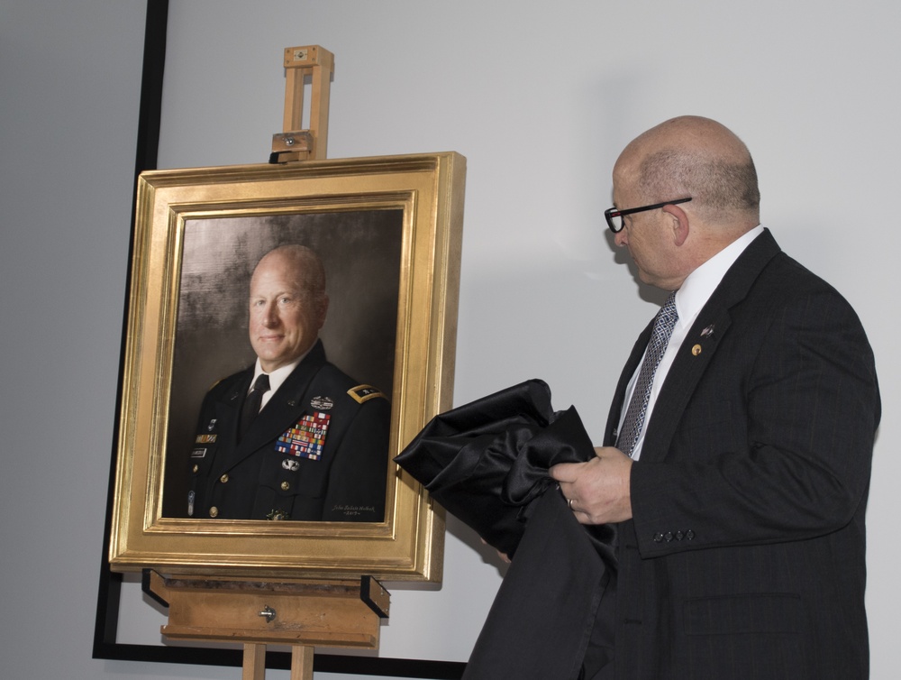 Official portrait of retired U.S. Army Maj. Gen. Robert E. Livingston Jr. unveiled