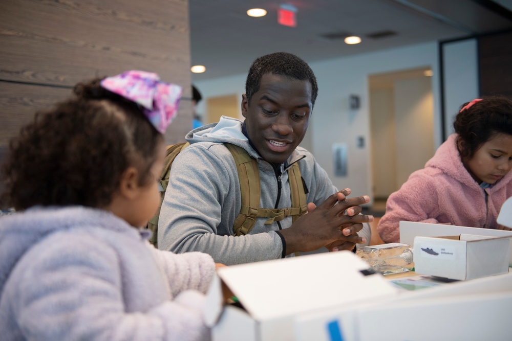 U.S. Navy Sailors volunteer for LEGO Brick by Brick Shipbuilding Event