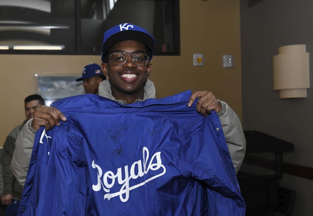 KC Royals signatures on personal jacket make an Airman’s day