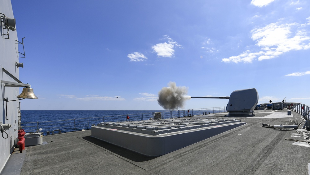 USS Normandy Conducts Live-Fire Exercise