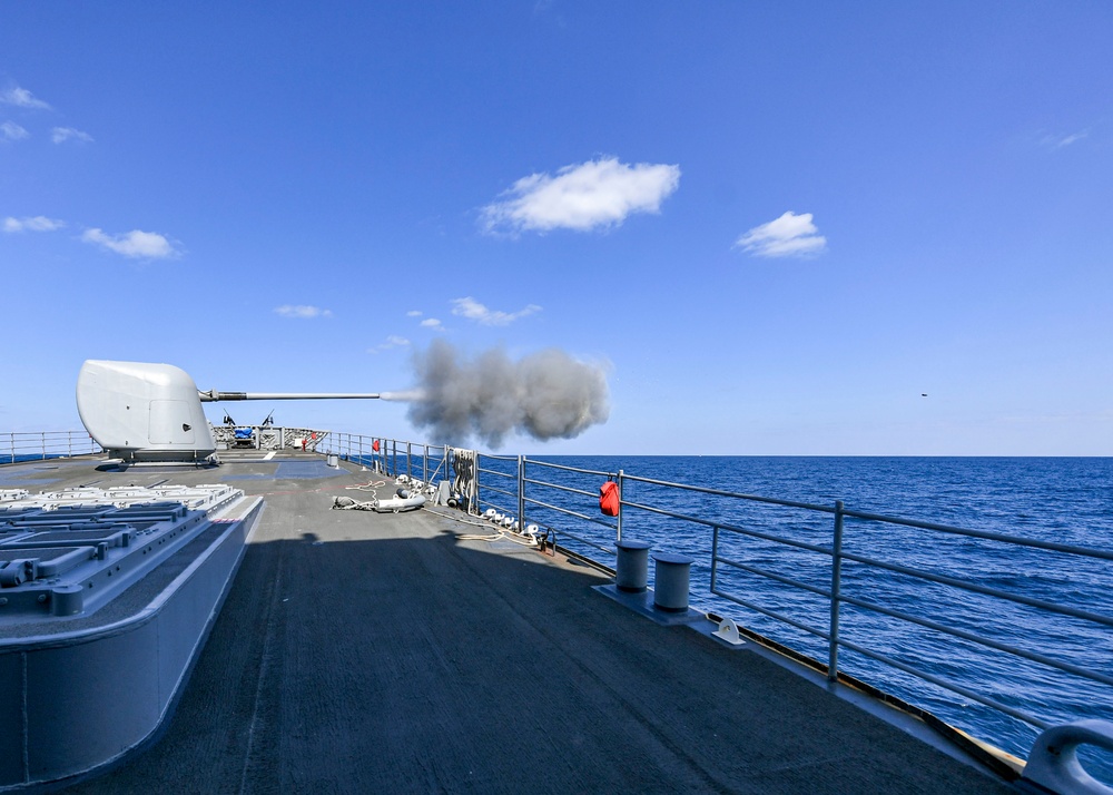 USS Normandy Conducts Live-Fire Exercise