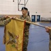 Battalion un-case colors after their return from deployment
