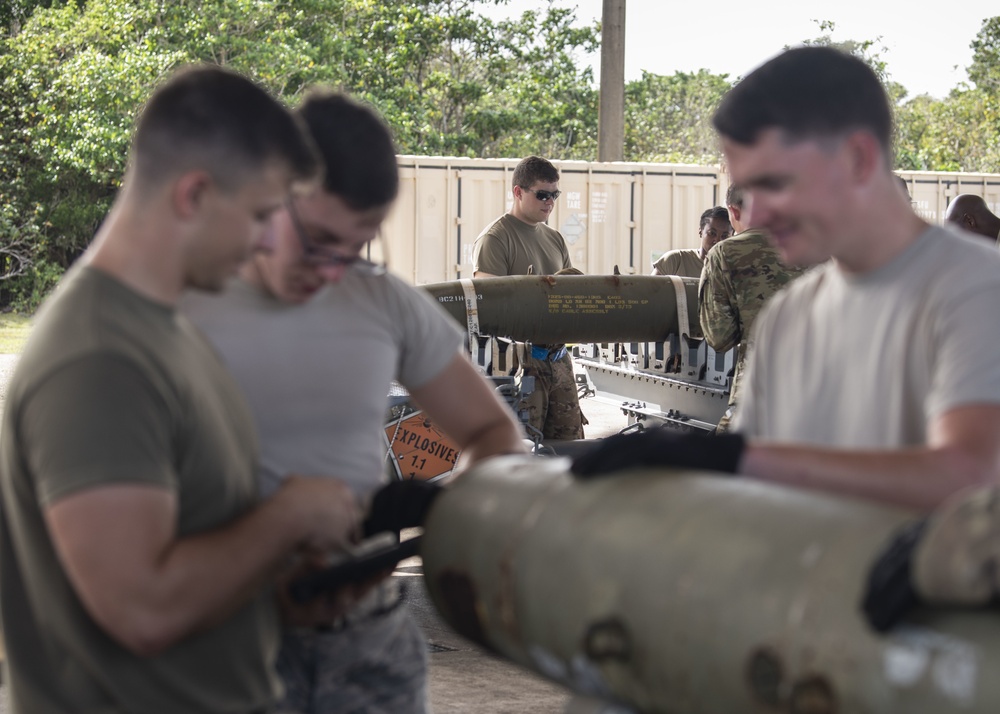 Airmen from the 36th Munitions Squadron support Continuous Bomber Presence