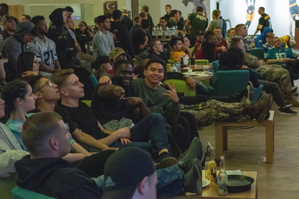 Service members watch 2020 Super Bowl