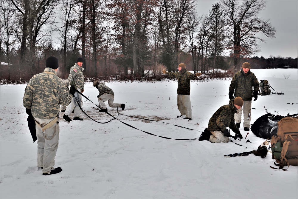 Cold-Weather Operations Course students practice use of Arctic 10-person tent at Fort McCoy