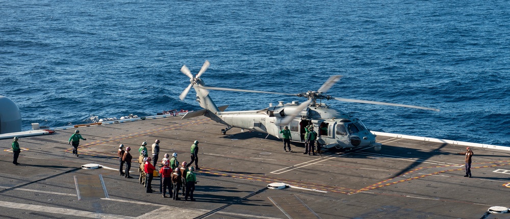 MH-60S Sea Hawk Helicopter Lands on USS Nimitz