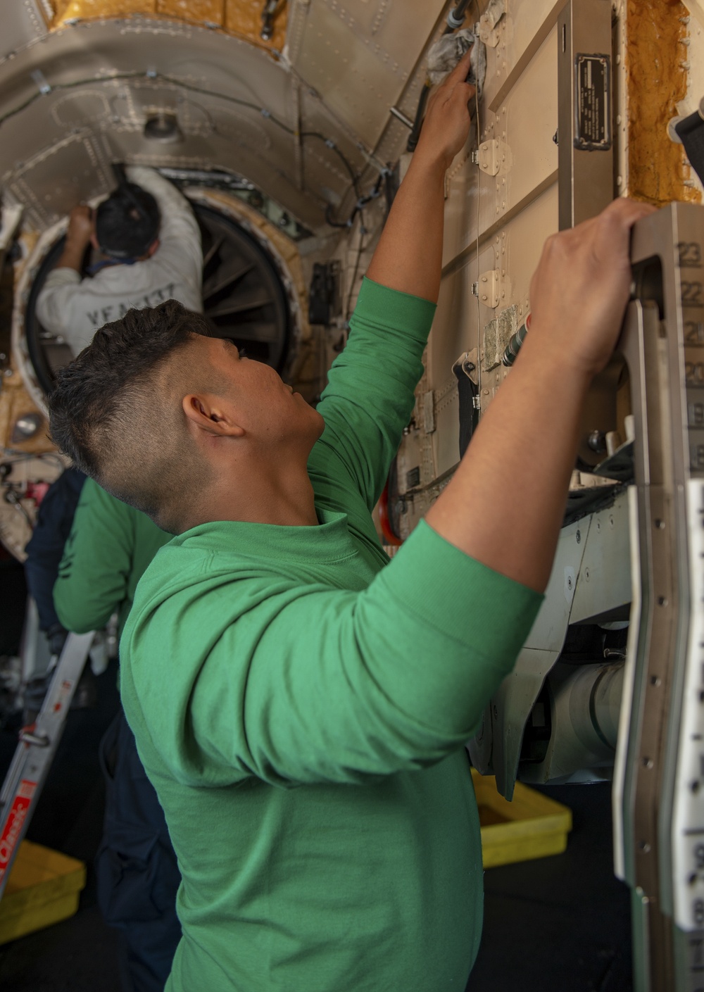 VFA 113 Sailors conduct maintenance