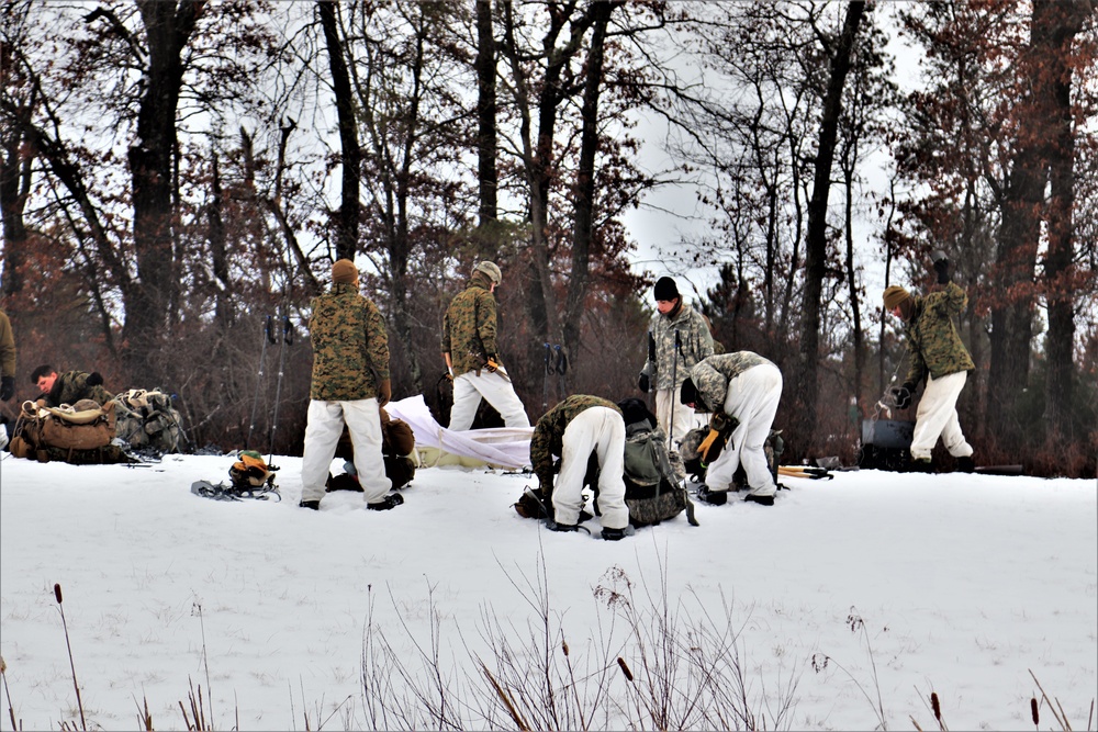 Cold-Weather Operations Course students practice use of Arctic 10-person tent at Fort McCoy