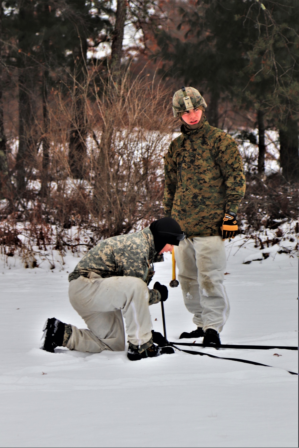 Cold-Weather Operations Course students practice use of Arctic 10-person tent at Fort McCoy