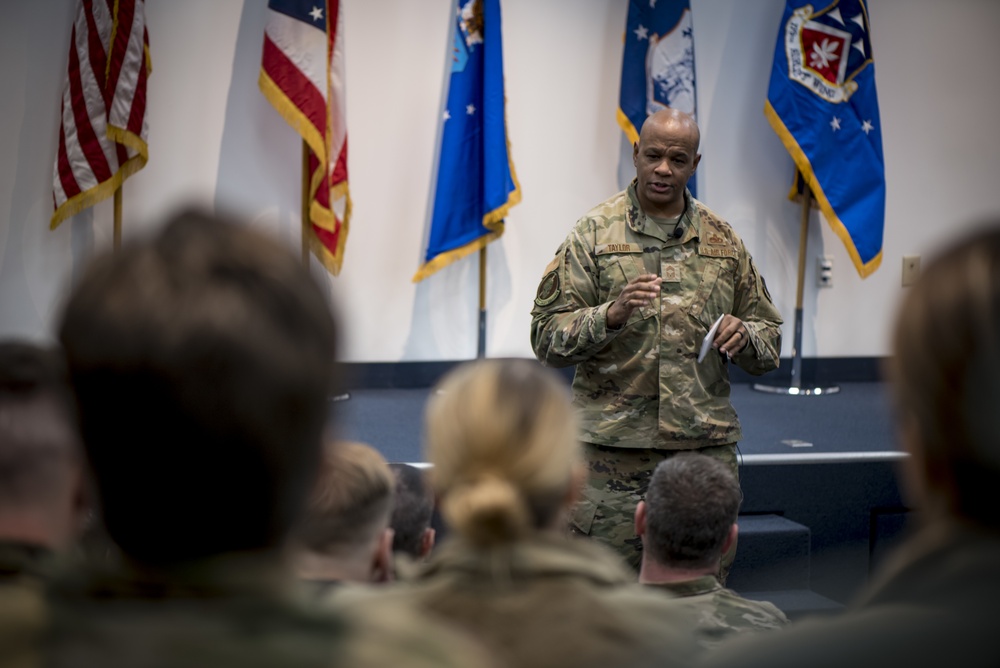 Chief Master Sergeant Edward Taylor III Speaks at the 179th Airlift Wing