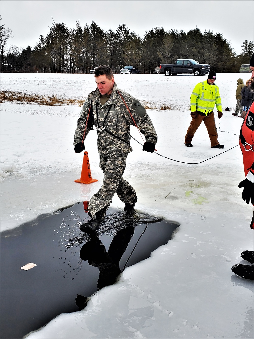 Students complete cold-water immersion training at Fort McCoy