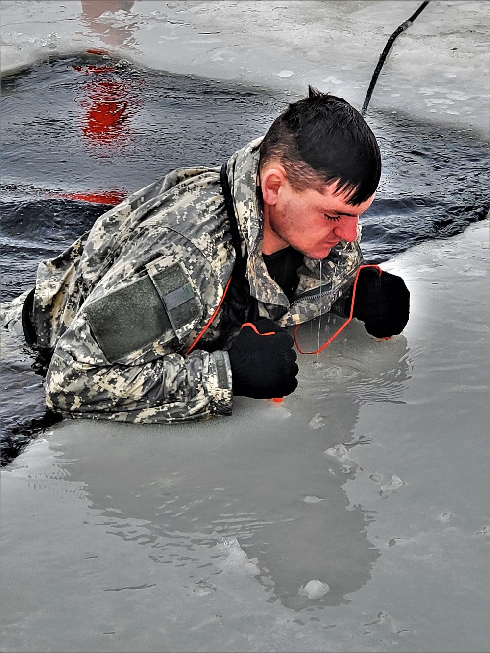 Students complete cold-water immersion training at Fort McCoy