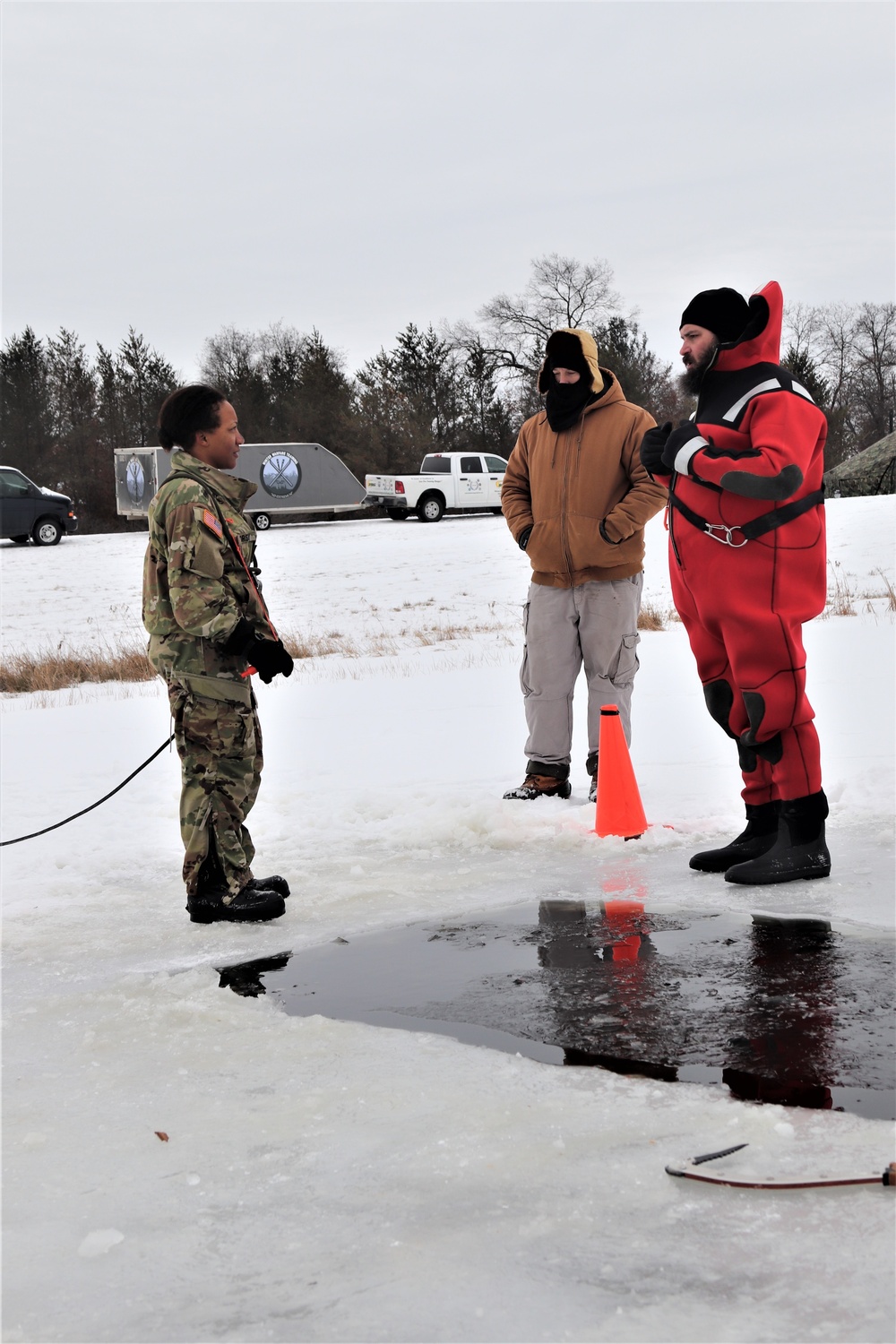 Students complete cold-water immersion training at Fort McCoy