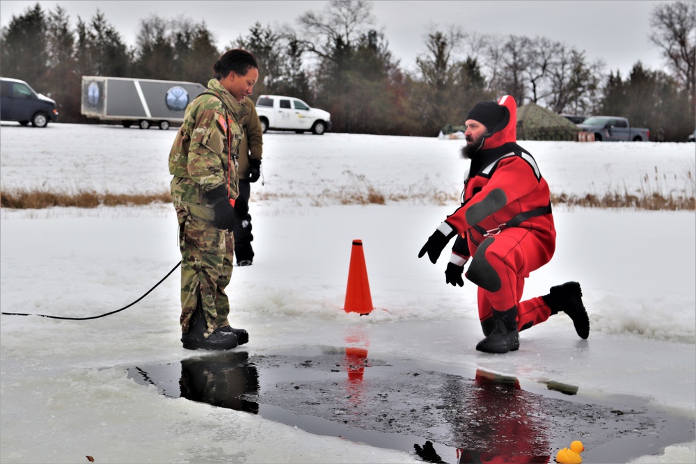 Students complete cold-water immersion training at Fort McCoy