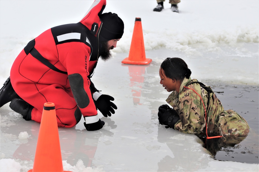 Students complete cold-water immersion training at Fort McCoy