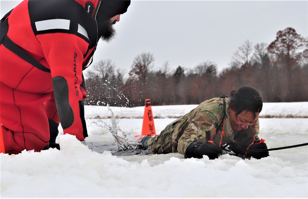 Students complete cold-water immersion training at Fort McCoy