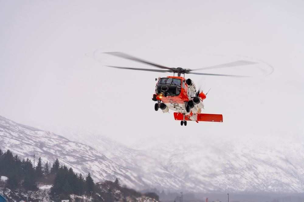 Air Station Kodiak aircrews train in winter weather for search and rescue, Alaska