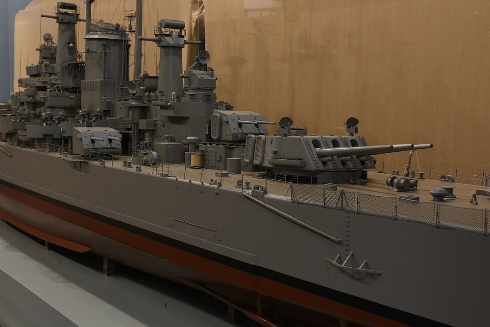 USS Newport News (CA-148) ship model in gallery of Hampton Roads Naval Museum