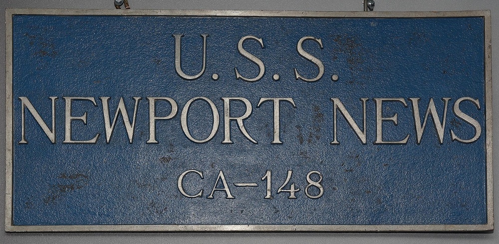 USS Newport News (CA-148) name board