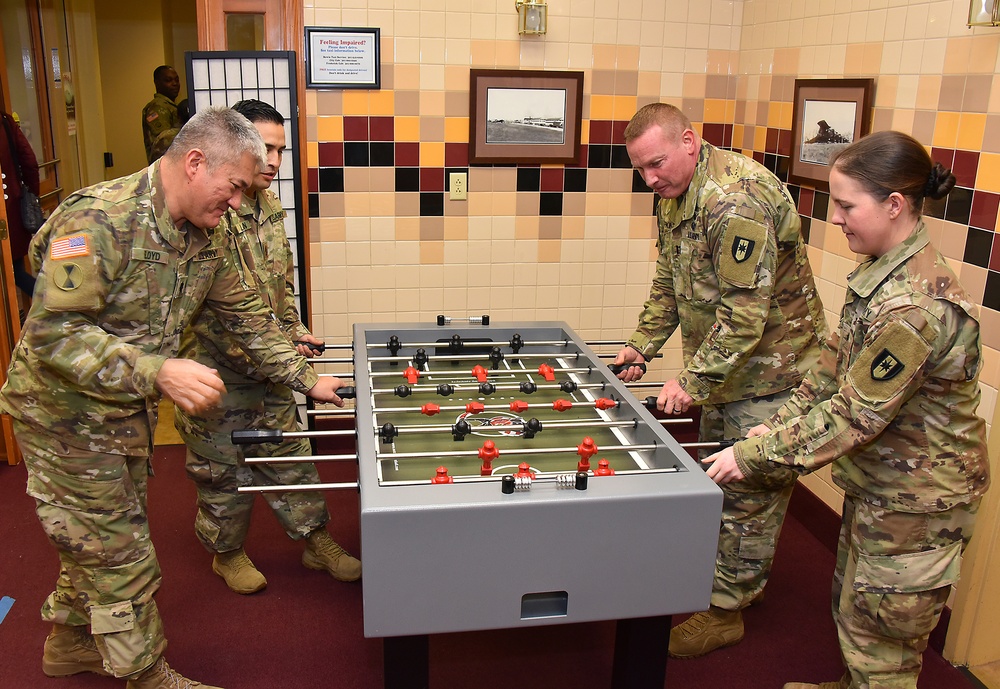 Playing foosball
