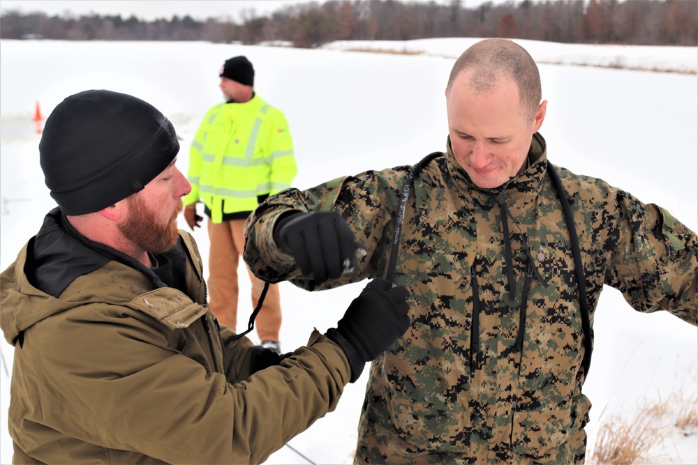 Students complete cold-water immersion training at Fort McCoy