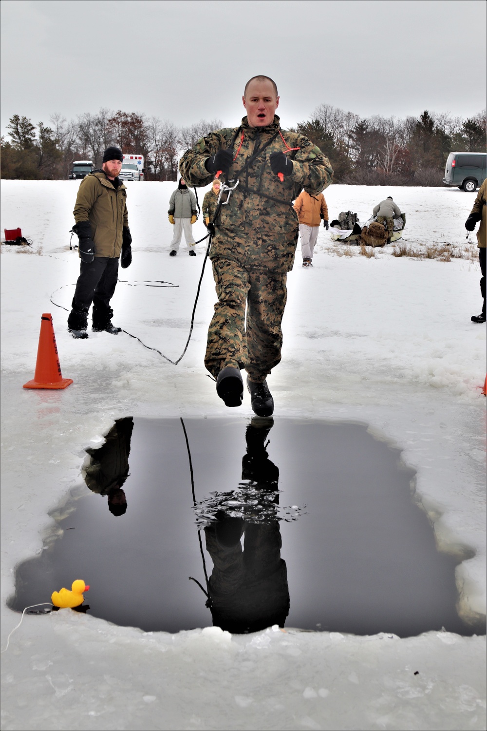 Students complete cold-water immersion training at Fort McCoy