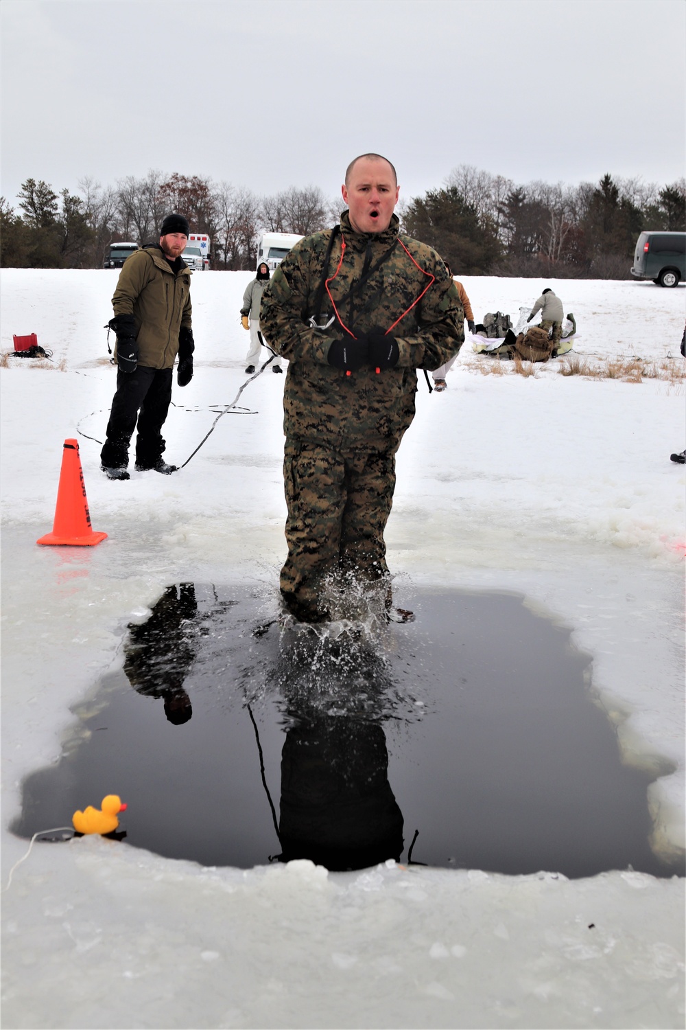 Students complete cold-water immersion training at Fort McCoy