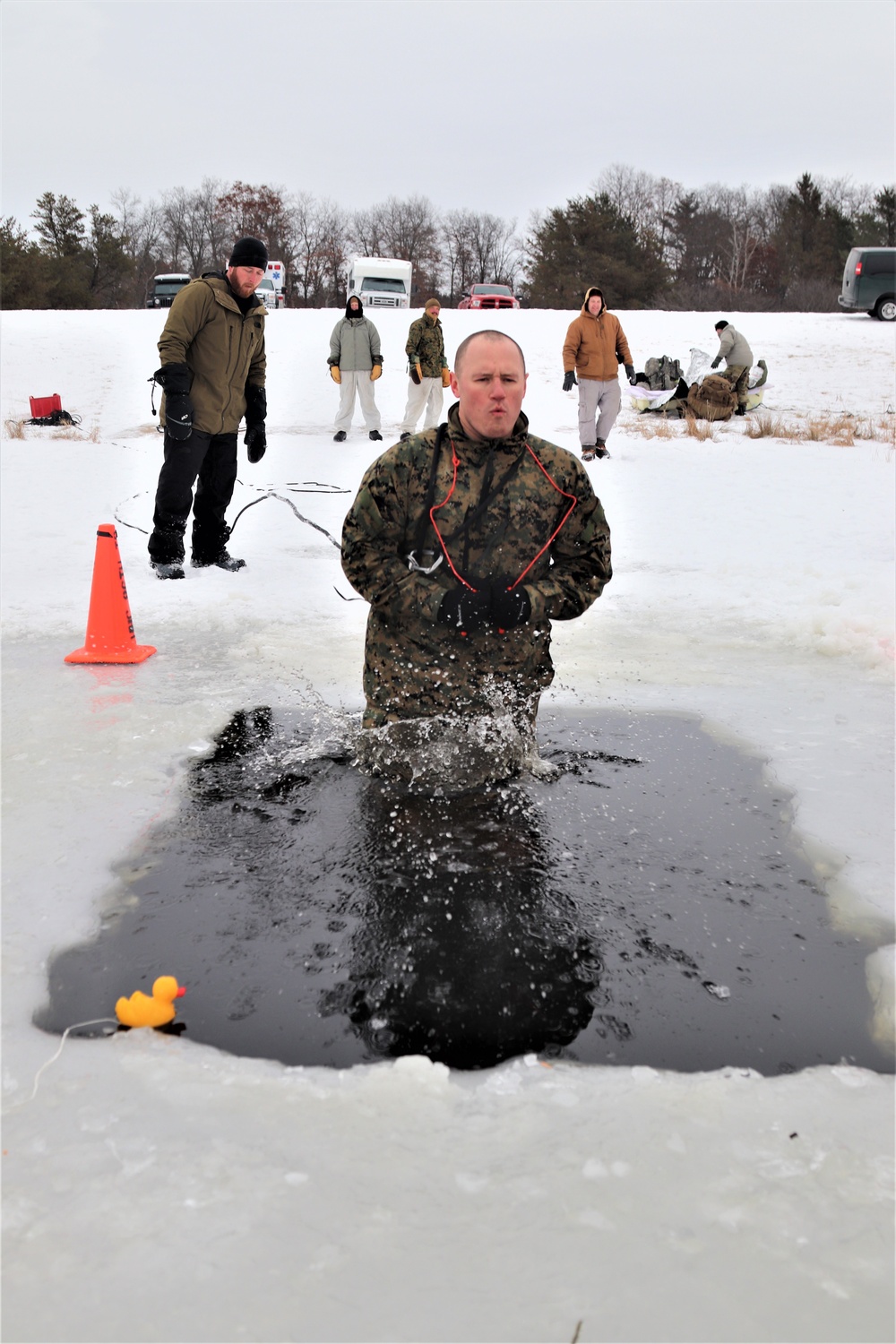 Students complete cold-water immersion training at Fort McCoy