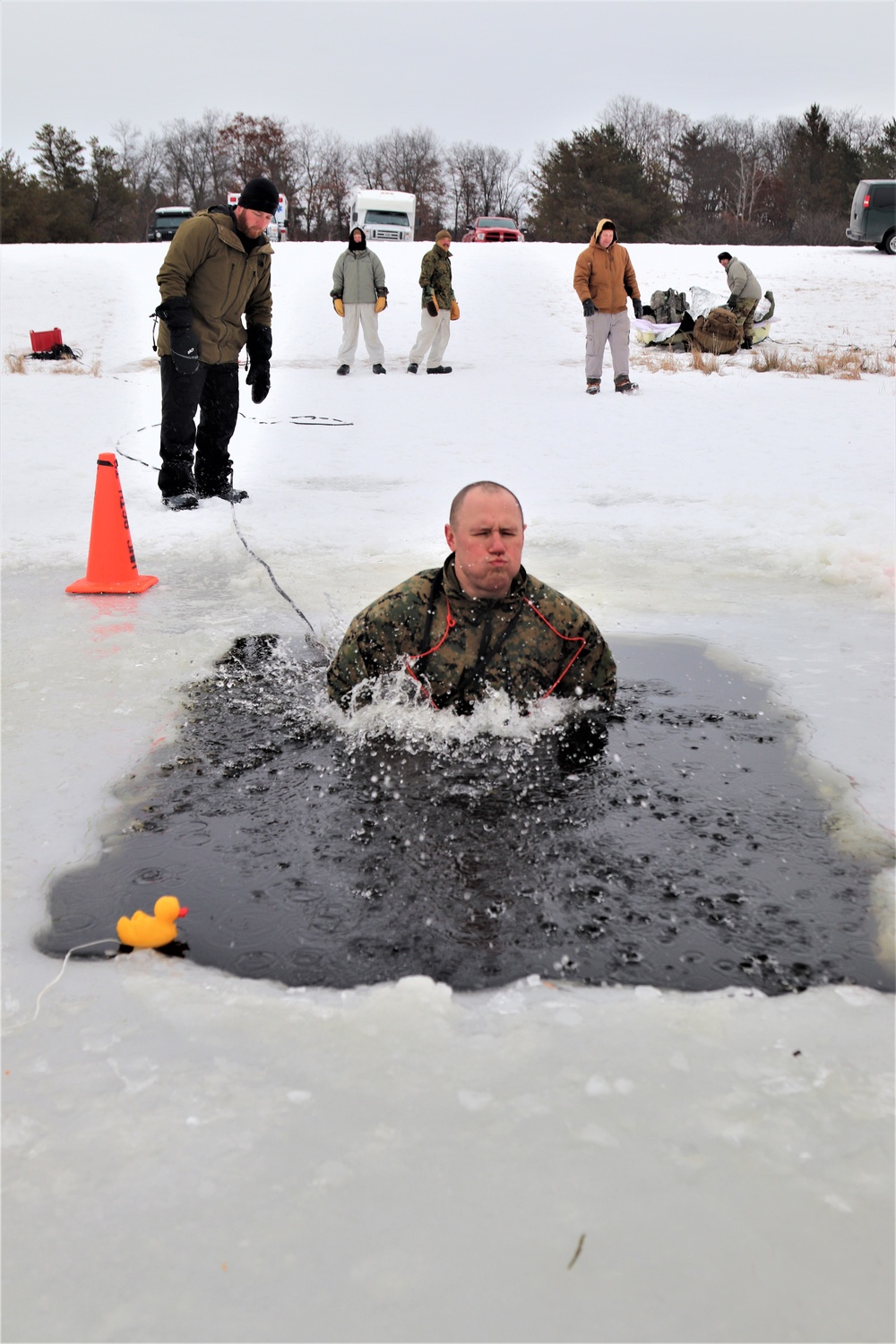 Students complete cold-water immersion training at Fort McCoy