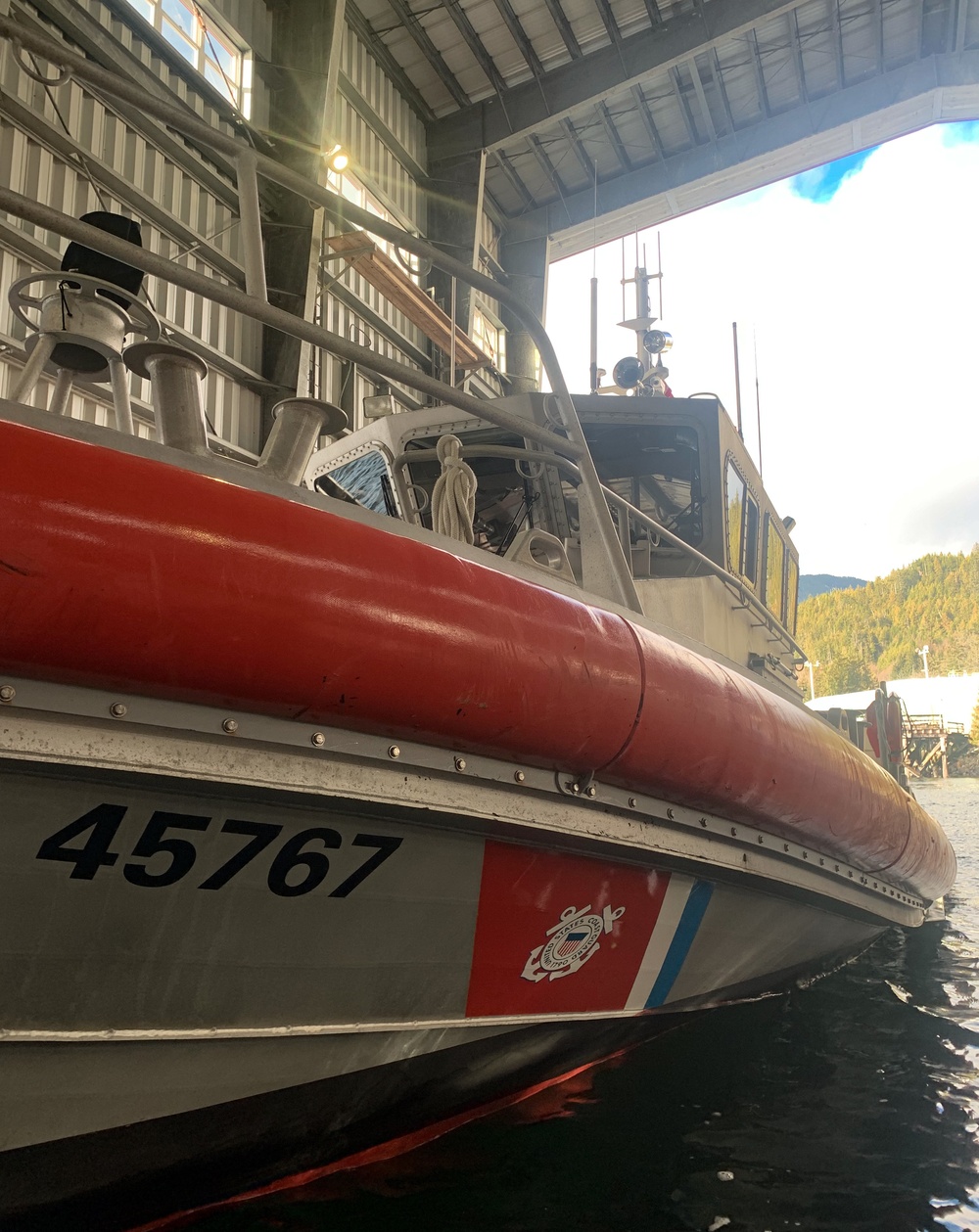 Coast Guard Station Ketchikan RB-M moored in boat house, Ketchikan, Alaska