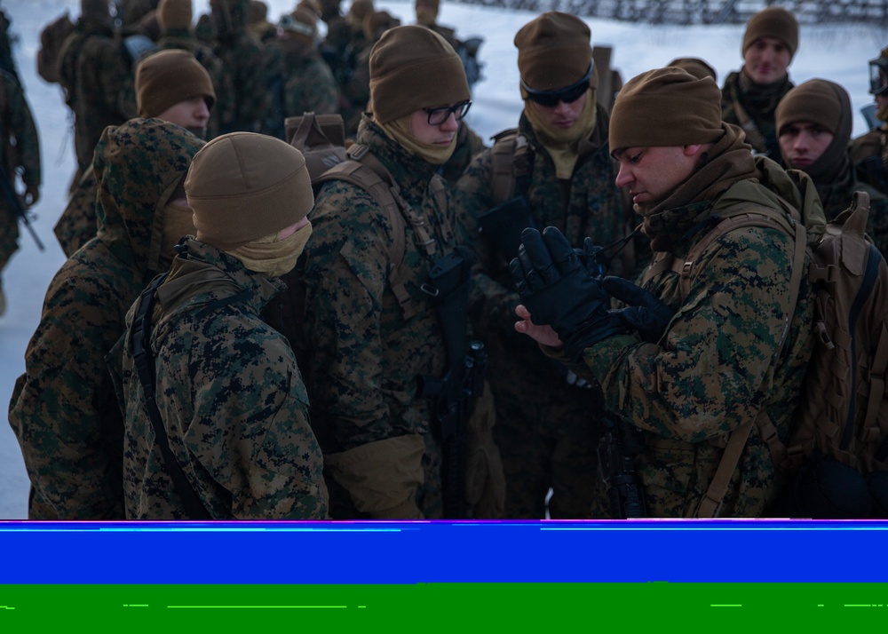 2nd LAAD Marines patrol during Arctic Edge 20