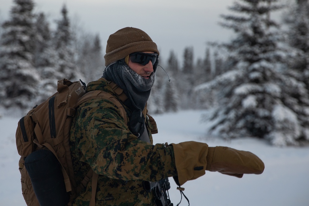 2nd LAAD Marines patrol during Arctic Edge 20