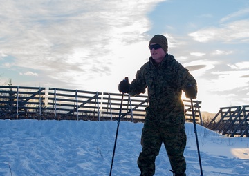 2nd LAAD Marines practice using ski equipment