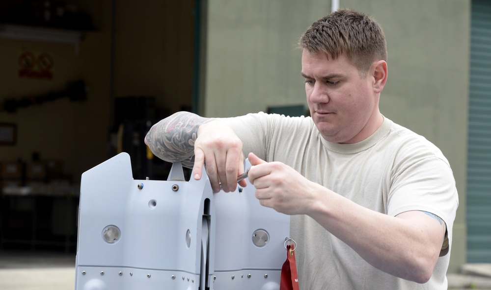 Spangdahlem munitions Airmen prepare F-16 armament during FTD Portugal 2020