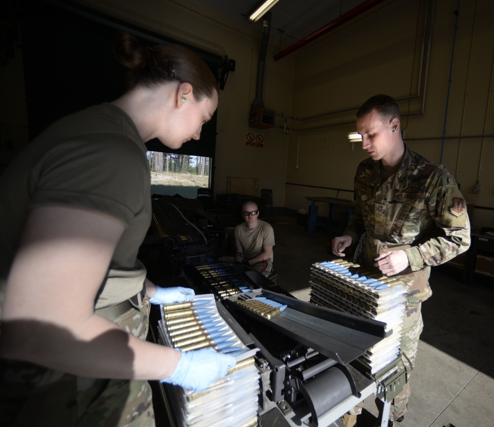 Spangdahlem munitions Airmen prepare F-16 armament during FTD Portugal 2020