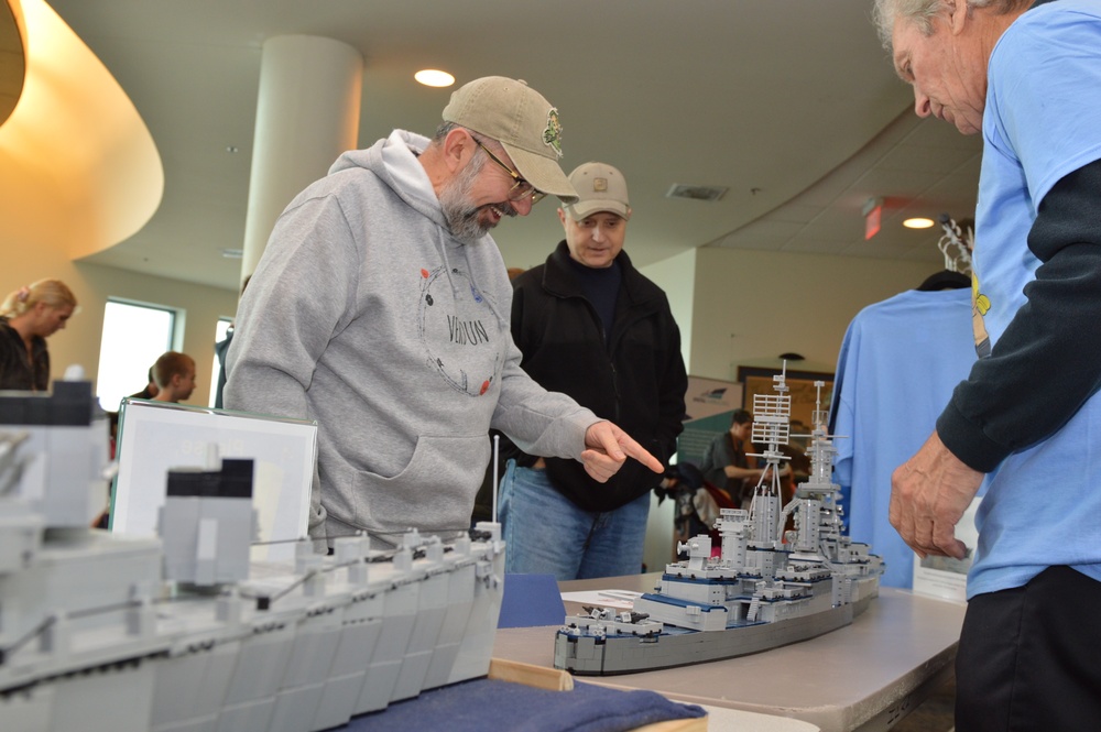 LEGO Ship models on display