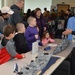 LEGO ship models on display