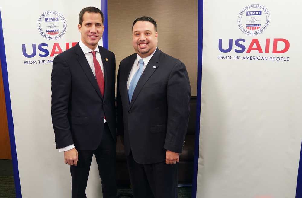 Venezuela Interim President Juan Guaido with United States Agency for International Development Administrator National Security Advisor Eddy Acavedo