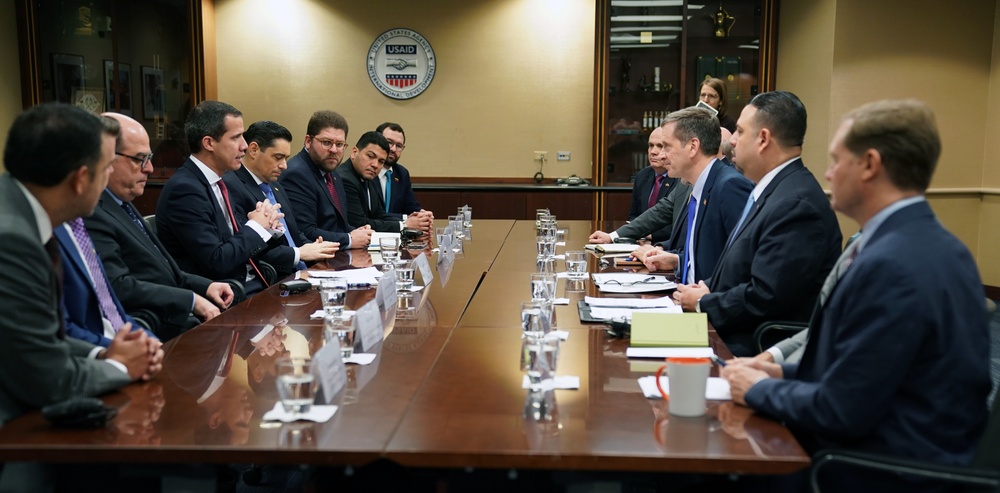 USAID Administrator Mark Green meets with Interim President Juan Guaido