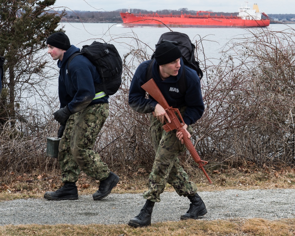 200205-N-TE695-0024 NEWPORT, R.I. (Feb. 5, 2020) -- Navy Officer Candidate School conducts battle station drills