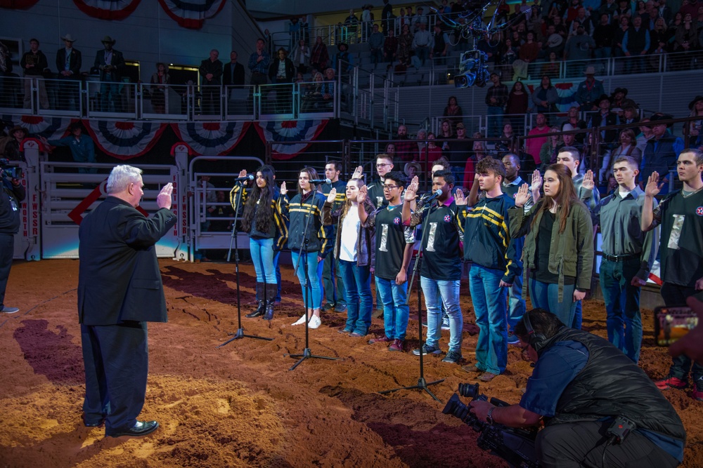Medal of Honor Recipient Administers Oath of Enlistment to Future Service Members