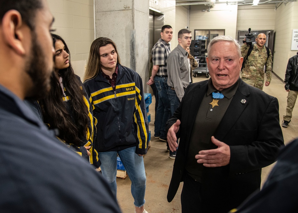 Medal of Honor Recipient Administers Oath of Enlistment to Future Service Members