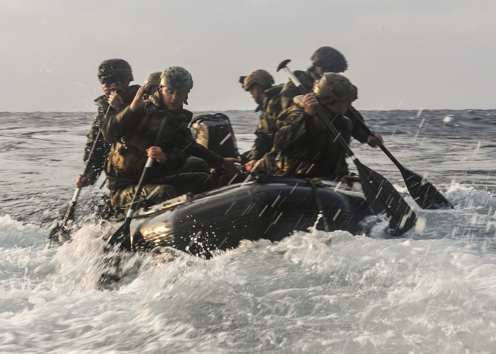 USS Germantown (LSD 42) conduct combat rubber raiding craft rehearsals