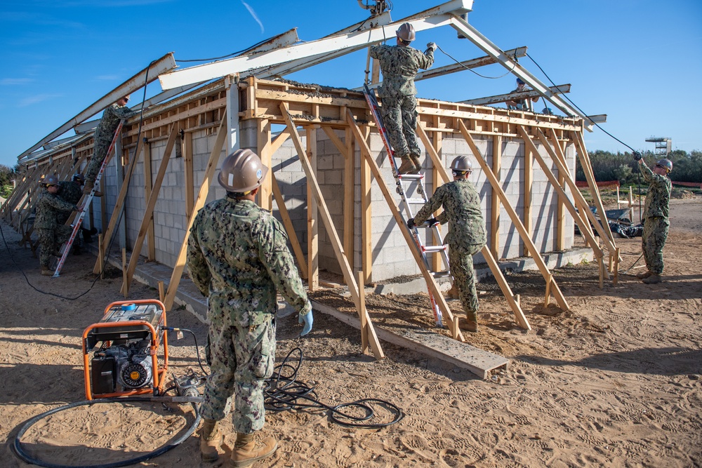 Seabees Construct Working Dog Kennel on Naval Station Rota