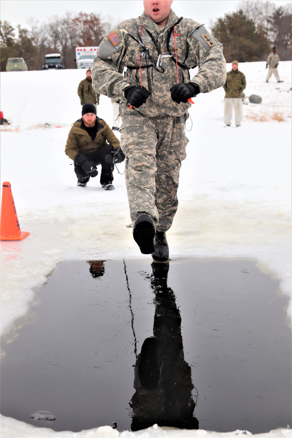 CWOC Class 20-02 students complete cold-water immersion training at Fort McCoy