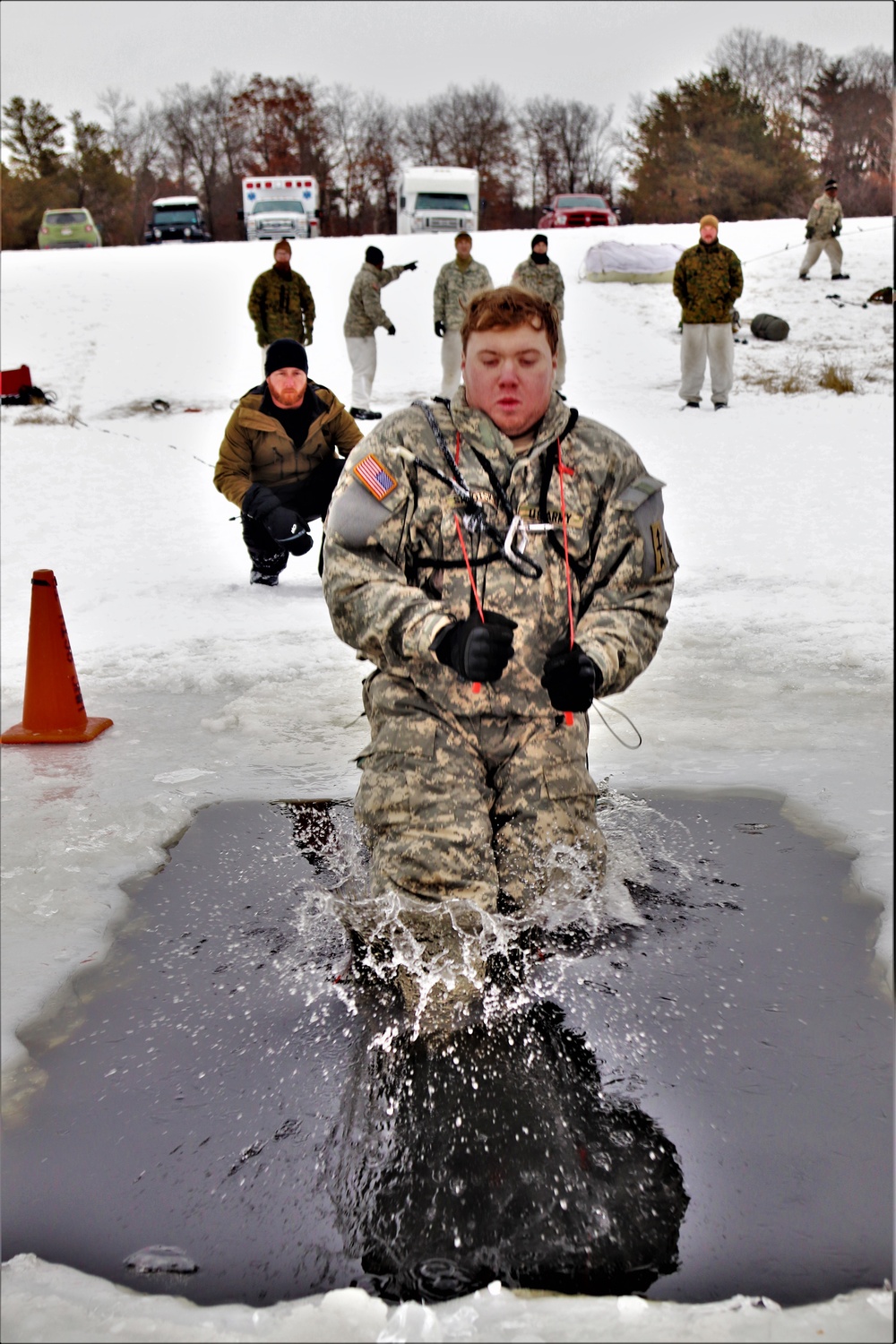 CWOC Class 20-02 students complete cold-water immersion training at Fort McCoy